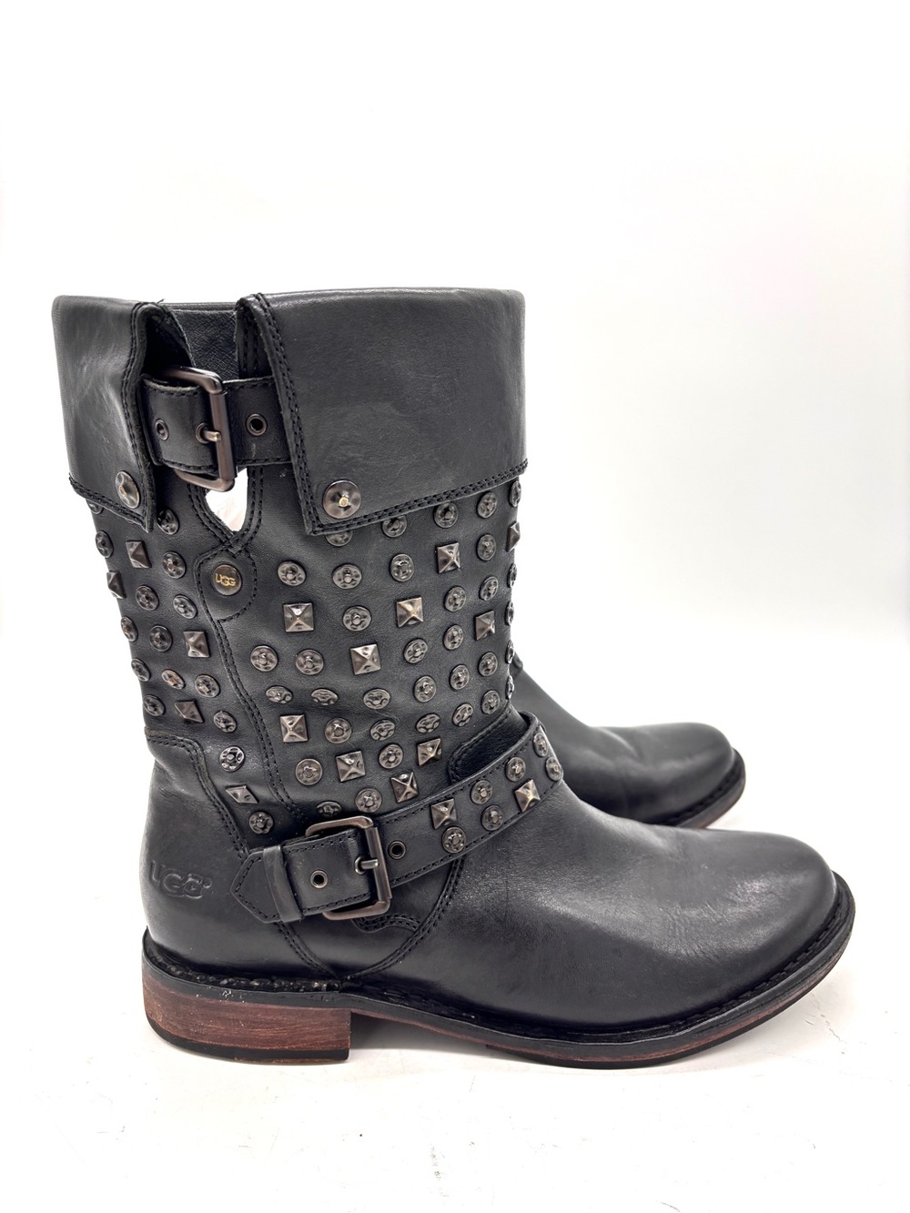 UGGs Conor Black Leather Studs Boots